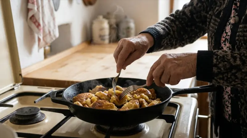 Kaiserschmarrn in der Eisenpfanne