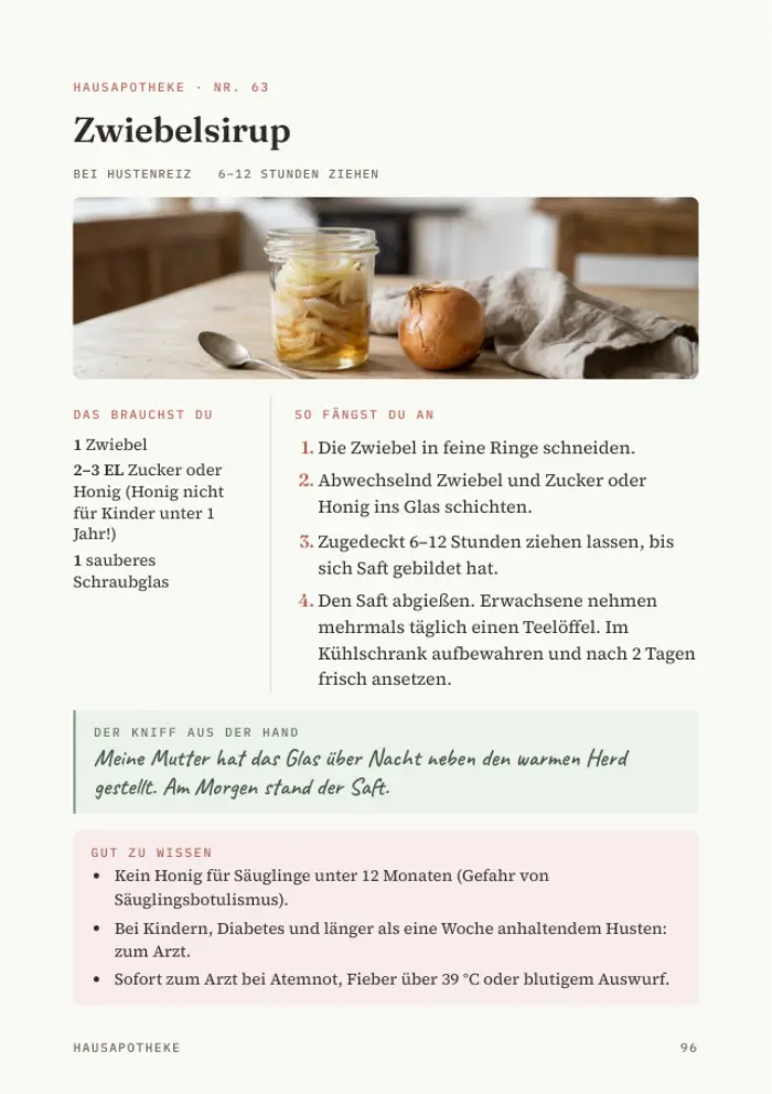 Seite aus der Hausapotheke