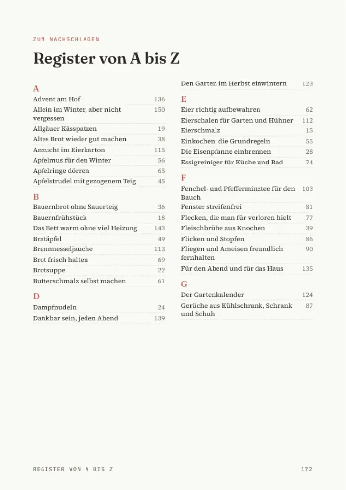 Register von A bis Z
