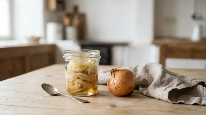 Zwiebelsirup im Glas